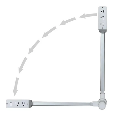 Electrical Outlet Extender Flat Plug Power Strip Features Rotates 180° Power Outlets Extender Use behind Sofas Nightstands Desk